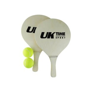 Paleta Playa Uk Time Madera c/ 2 Pelotas