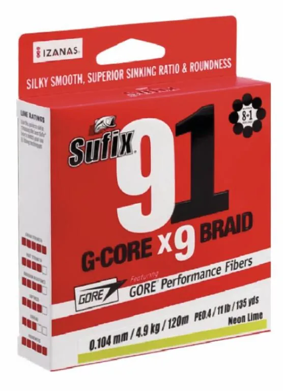 Multifilamento 0,185 SUFIX 91 Braid 300mt Neon C