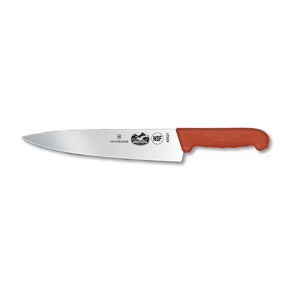 Cuchillo VICTORINOX Cocina Medio Golpe Fibrox Rojo 25cm