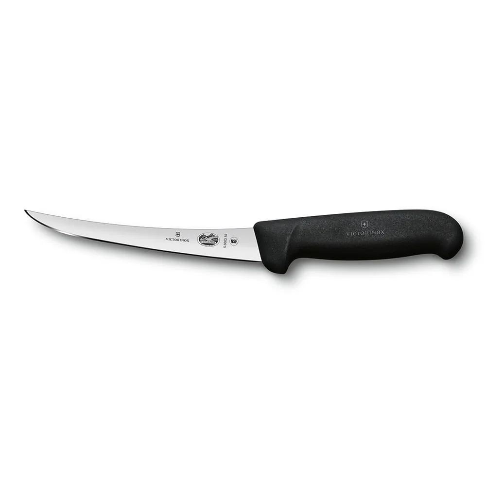 Cuchillo VICTORINOX Deshuesar Curvo Hoja Angosta Fibrox Negro 15cm