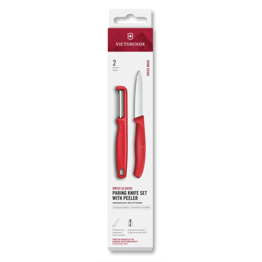 Cuchillo VICTORINOX Puntiagudo Pelador 2 Unidades Nylon Rojo