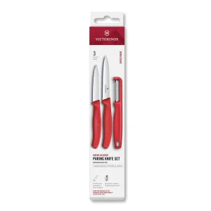 Set VICTORINOX Cocina 3 Unidades Mango Nylon Rojo