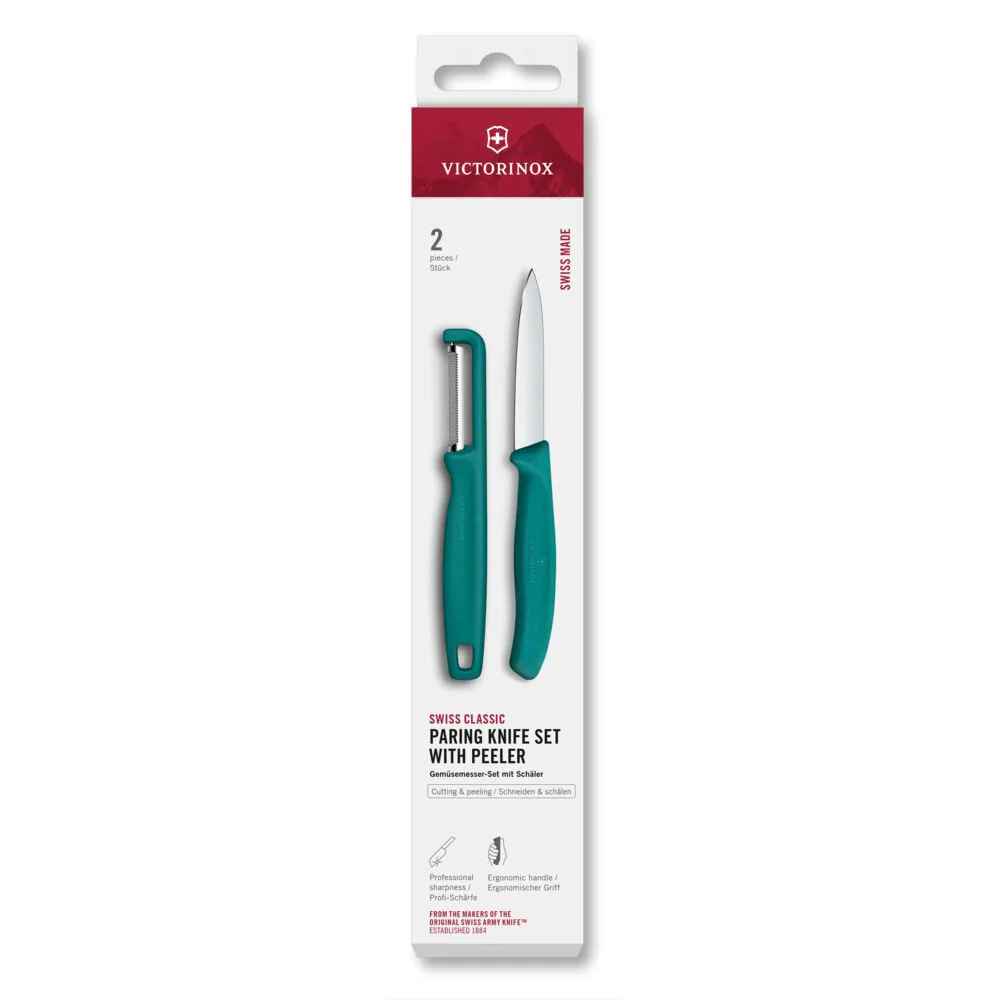 Cuchillo VICTORINOX Puntiagudo Pelador 2 Unidades Nylon Verde