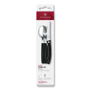 Set VICTORINOX Picnic Cuchillo Plegable Dentado 3 Piezas Negro