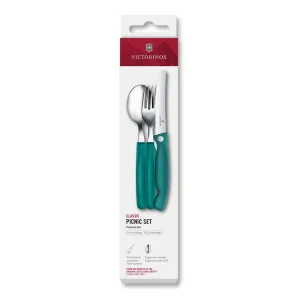 Set VICTORINOX Picnic Cuchillo Plegable Dentado 3 Piezas Verde