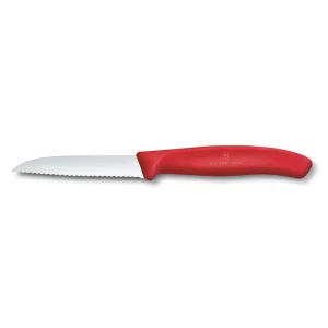 Cuchillo VICTORINOX Verdura Dentado Hoja Recta Nylon Rojo 8cm