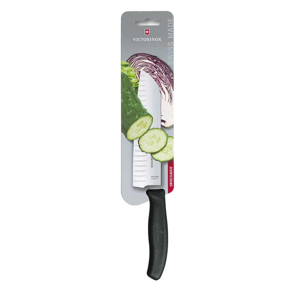 Cuchillo VICTORINOX Santoku Hoja Alveolada Nylon Negro 17cm