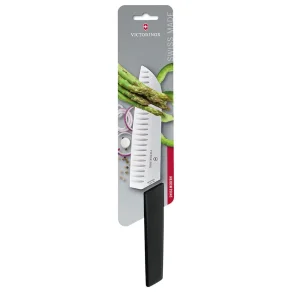 Cuchillo VICTORINOX Santoku Alveol Swiss Modern Negro 17cm