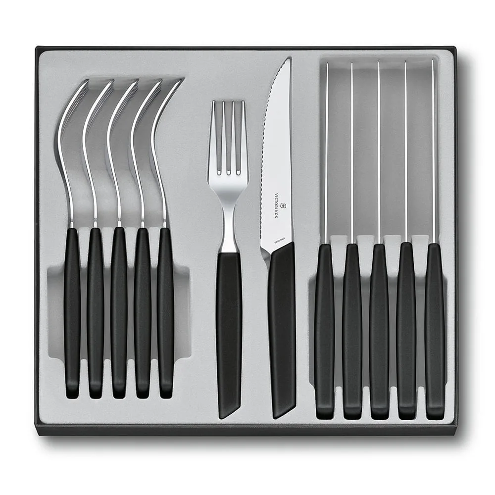 Set VICTORINOX Swiss Modern Steak Knife Negro