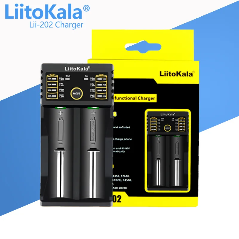 Cargador de Baterías LIITOKALA Lii-202 Doble