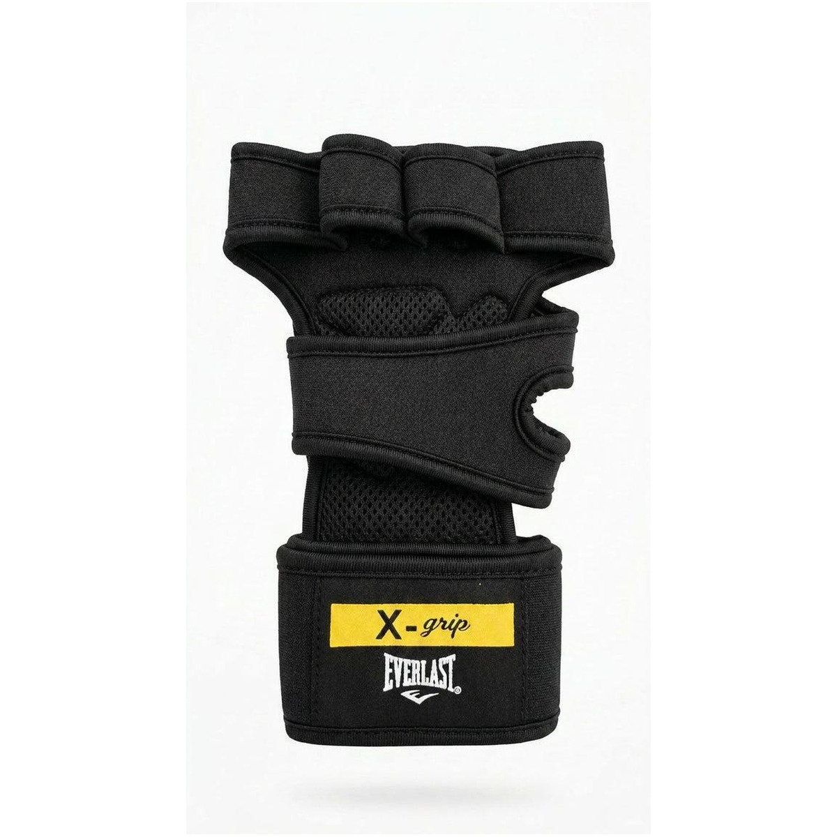 Guante de gimnasio Everlast X-Grip, vista del dorso con la muñequera